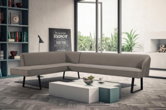 exxpo - sofa fashion Eckbank Americano, mit Keder und Metallfüßen, Bezug in verschiedenen Qualitäten