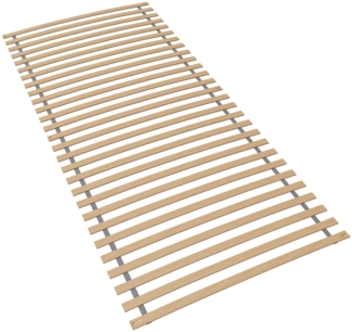 Rollrost 90x200, fertig montiert und gerollt, BLAUER ENGEL zertifiziert, Lattenrost aus Buchenholz, 28 Latten, Traglast 130kg