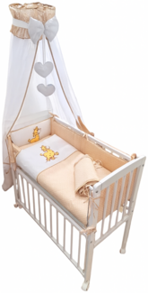 8-teiliges Beistellbett 90x40 Giraffe – Beige-Beige