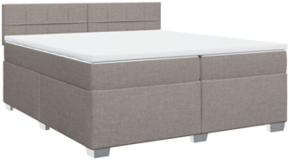 vidaXL Boxspringbett mit Matratze Taupe 200x200 cm Stoff 3285999
