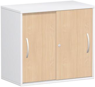 Anstell-Schiebetürenschrank Oberboden 25 mm, Buche Weiß, 80 x 42 x 72 cm