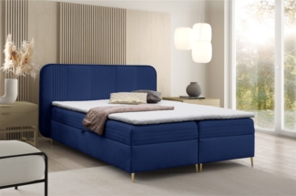 Boxspringbett Schlafzimmerbett ALIZE 120x200 cm Stoff Fresh Blau