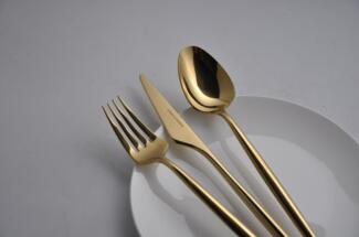 Besteckset 36 teilig für 6 Personen Edelstahl 18/10 Silber Mehrzweck Einsatz für Zuhause Messer Gabel Löffel Küche Restaurant, gold