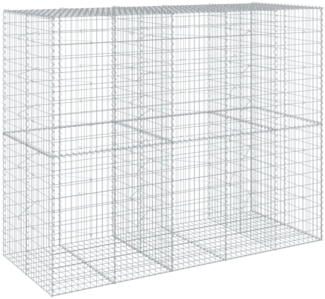 vidaXL Gabione mit Deckel 250x100x200 cm Verzinktes Eisen 3295228