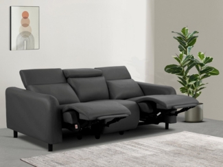 Home affaire 3-Sitzer SKAANE Struktur-Sofa, 229 cm, manuelle-u. elektrische Relaxfunktion, Relax-Funktion in 2 Sitzen, Kopfteilverstellung, Federkernpolsterung