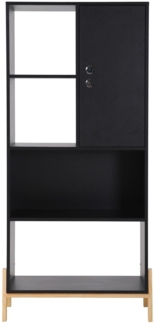 Regal aus MDF 72,5 x 154 x 35,5 cm Schwarz