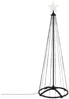 ECD Germany LED Baum LED Weihnachtsbaum Außen mit Sternspitze Lichterpyramide Lichterbaum, 150 cm Weihnachtsdeko Lichterkette mit 154 LED Warmweiß Timer Dimmbar