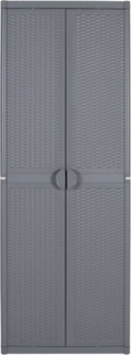 vidaXL Gartenschrank Grau 65x45x172 cm PP Rattan 364063