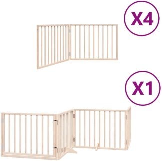 vidaXL 12-tlg. Hundetor mit Tür Faltbar 960 cm Pappelholz 3155556