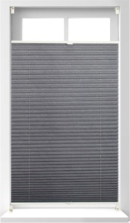 Plissee Rollo grau ohne Bohren 10021311_742, 80x130 cm