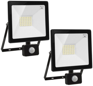 Maclean LED Flutlichtstrahler, LED fest integriert, Warmweiß, Neutralweiß, Kaltweiß, LED fest integriert, PIR-Bewegungsmelder, Dämmerungssensor