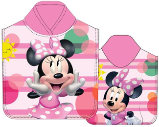 Minnie Mouse Badeponcho Kinder Poncho mit Kapuze 50 x 100cm