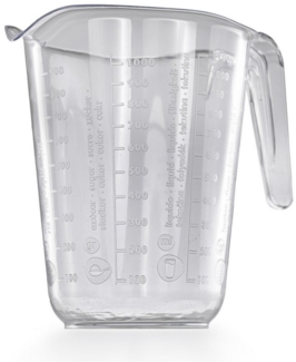 Messbecher 1l Kunststoff Transparent Messkanne Füllvolumen 1 Liter Literbecher
