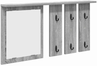 vidaXL Wandmontierter Kleiderständer Grau Sonoma 85 x 10 x 45 cm 874488