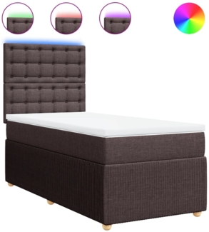 vidaXL Boxspringbett mit Matratze Dunkelbraun 80x200 cm Stoff 3294200