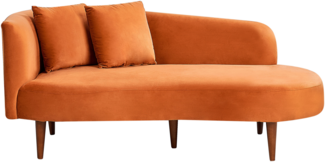 Linksseitige Chaiselounge CHAUMONT Samtstoff Orange