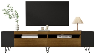 MODFU Lowboard mit Viel Stauraum (Fernsehtisch,TV-Board,TV-Ständer, 1 St, 4 offene Fächer, 2 Türen), mit Seitliche Regalfächer