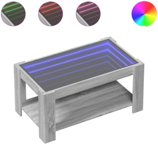 vidaXL LED-Couchtisch Grau Sonoma 93x53x45 cm Holzwerkstoff 847558