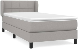 vidaXL Boxspringbett mit Matratze Hellgrau 90x190 cm Stoff 3126205