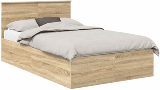 vidaXL Bettrahmen mit Kopfteil Sonoma-Eiche 120x200 cm Holzwerkstoff 3408692
