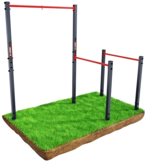 K-SPORT Klimmzugstange Stationäre Outdoor Klimmzugstange + Dip Station (bis 150 kg belastbar, Wetterfeste Kraftstation mit Pull-Up Bar & Dip Stange)