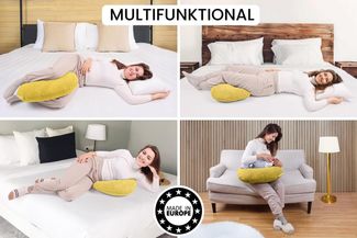 Amilian Stillkissen - Lagerungskissen - Schwangerschaftskissen mit Füllung und Bezug, Stillmond - Stillhörnchen - pregnancy pillow, für Mütter und Babys