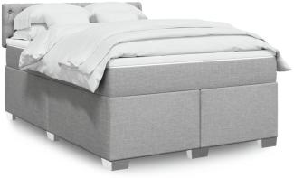 vidaXL Boxspringbett mit Matratze Hellgrau 140x190 cm Stoff 3288190