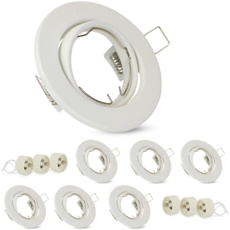ZMH Einbaurahmen 6er Set Einbaustrahler GU10 Einbaurahmen weiß 50mm rund Metall