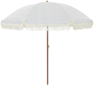 vidaXL Sonnenschirm Grau und Weiß Ø 205 x 209 cm Stahl 42006682