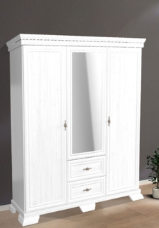 Kleiderschrank "Kora" Drehtürschrank 158cm 3-türig Spiegel samoa King rustikal