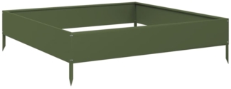 vidaXL Hochbeet Olivgrün 100x100x26 cm Stahl 851020