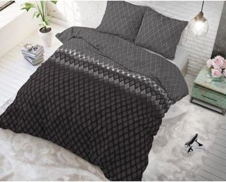 Sitheim-Europe Bettwäsche SLEEPTIME ELEGANCE CHENG ANTHRAZIT Bettbezug +Kissenbezüge, Baumwolle, 3 teilig, Weich, geschmeidig und wärmeregulierend