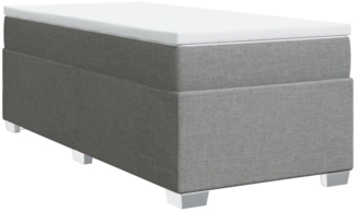 vidaXL Boxspringbett mit Matratze Hellgrau 90x200 cm Stoff 3285102