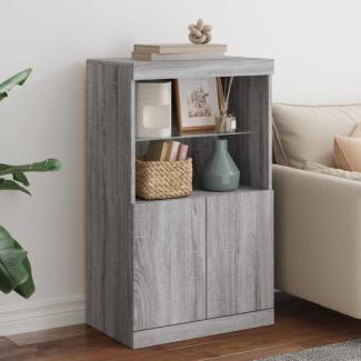 vidaXL Sideboard mit LED-Leuchten Grau Sonoma 60,5x37x100 cm 836670