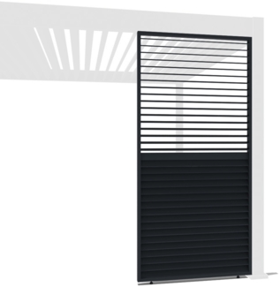 Weide Horizontale Lamellenwand für Weide Pergola | drehbare Lamellen | aus Aluminium | anthrazit