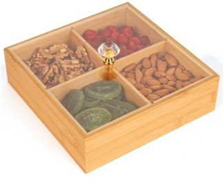 Belle Vous Organizer BELLE VOUS Quadratische Serviertablett aus Holz mit Deckel - (1 St)