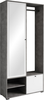 INOSIGN Garderobenschrank DINO Kompaktgarderobe, Garderoben-Set DINO Mit Spiegel und Kleiderstange, 90 cm breit, Türanschlag wechselbar