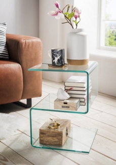 Beistelltisch >7/176< in Klarglas, Glas - 40x50x37cm (BxHxT)