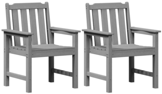 vidaXL Garten-Essstuhl 2 pcs Hellgrau 65.5 x 59 x 88cm Plastik 42006606