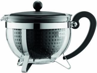 Bodum 1970-01-2 Chambord Teekanne, 1. 3 L mit farbigem Plastikdeckel, Griff und Filter, schwarz