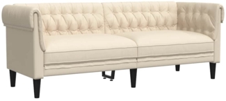 vidaXL 3-Sitzer-Sofa Chesterfield Leinen 372563