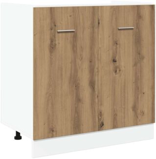 Spülenunterschrank, Küchenschrank Lyon Artisan-Eiche 80x46x81,5 cm Holzwerkstoff de5681