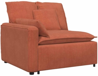vidaXL Modulares Sofa mit Kissen Cordstoff Rot Orange 3321174