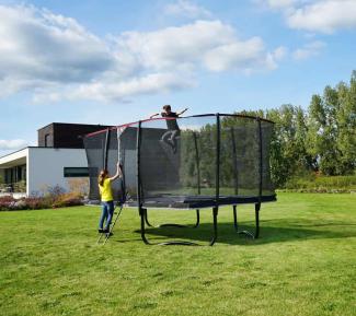 Exit Toys PeakPro trampoline fitness device (black rectangular 275x458 cm incl. safety net and ladder)