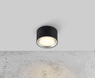 Nordlux Esszimmerleuchten Fallon Ø 10 Cm Schwarz 1-flammig Rund, Schwarz, Kunststoff, Metall, 47540103