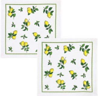 Kracht Geschirrtuch Frottier-Geschirrtuch "Zitronen" 2er-Pack, Baumwolle Motiv