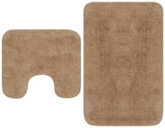 vidaXL Badematten-Set 2-tlg. Stoff Beige 133231