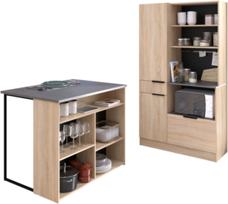 Parisot Schrank-Set Fumay, (Set, 2-St), viel Stauraum, Kabeldurchlaß