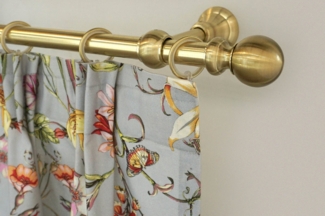 GARESA Gardinenstange ANDREA, Ø 20 mm, 1-läufig, Wunschmaßlänge, verschraubt, Metall, Vorhanggarnitur, verlängerbar, Endknopf Kugel lang, mit Ringen