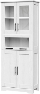 GarveeMore Küchenbuffet mit 5 Türen & 2 verstellbaren Regalen,60x30x170cm Mehrzweckschrank,Küchenschränke,für Küche und Wohnzimmer